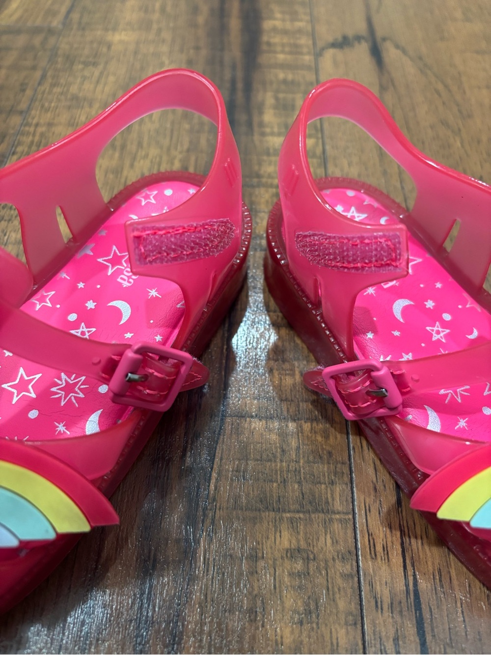 Mini Melissa Possession II Glitter Pink Jelly Sandals Star Rainbow Toddler 10 - Picture 12 of 12